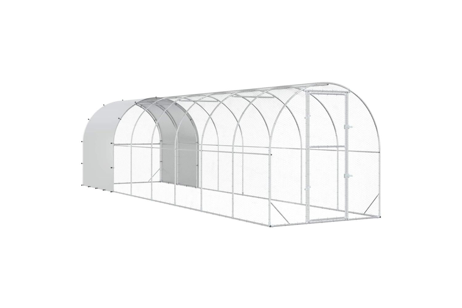 Vidaxl Chicken Coop Silver 800 X 200 X 200 Cm Galvanised Steel