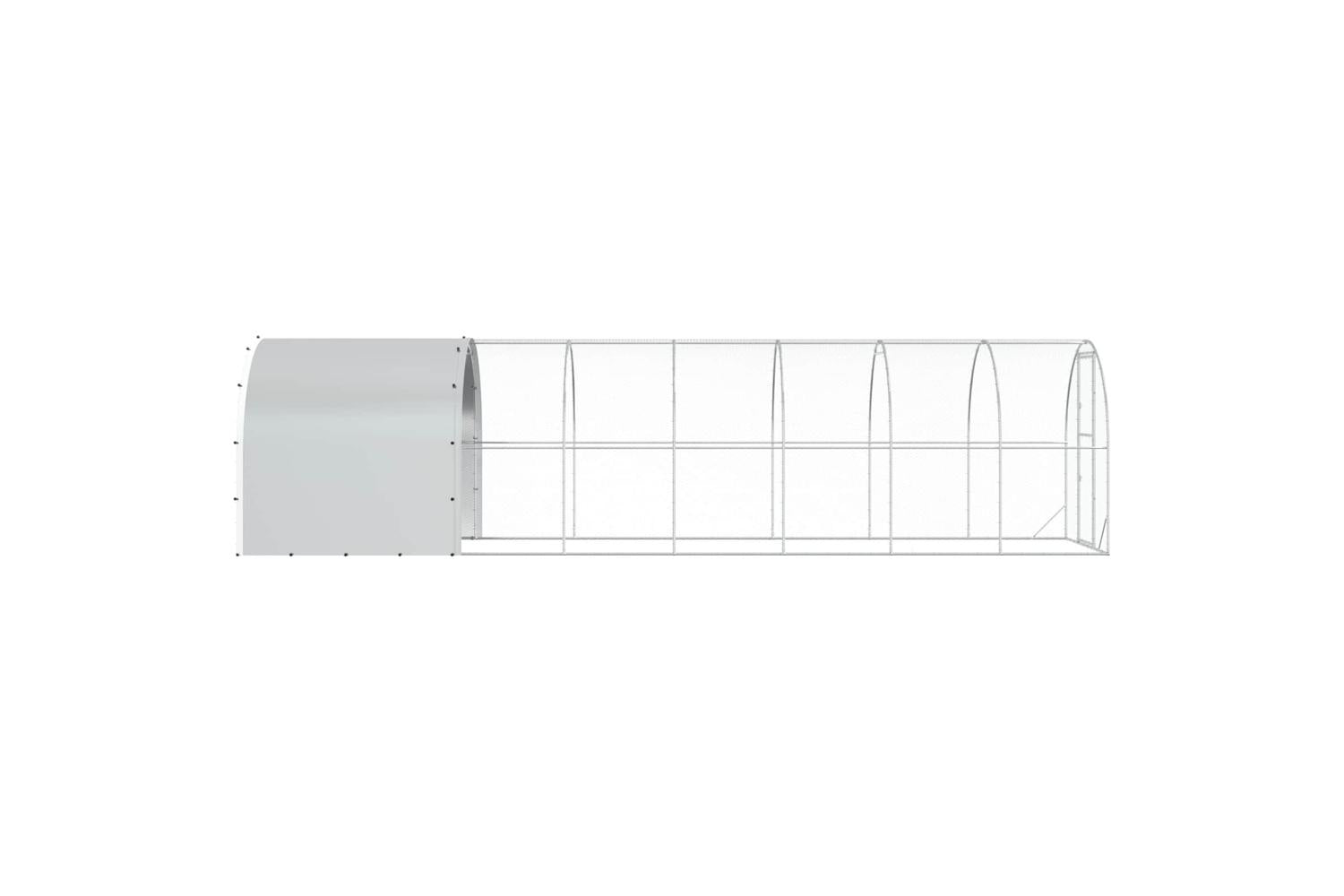 Vidaxl Chicken Coop Silver 800 X 200 X 200 Cm Galvanised Steel-5