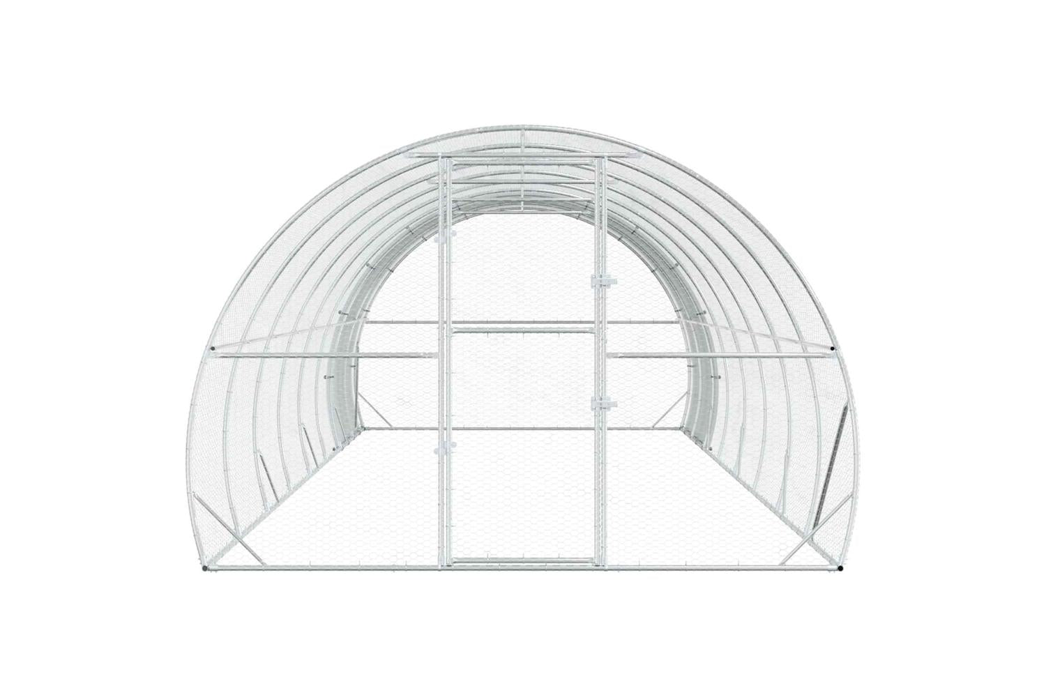 Vidaxl Chicken Coop Silver 800 X 300 X 200 Cm Galvanised Steel-4