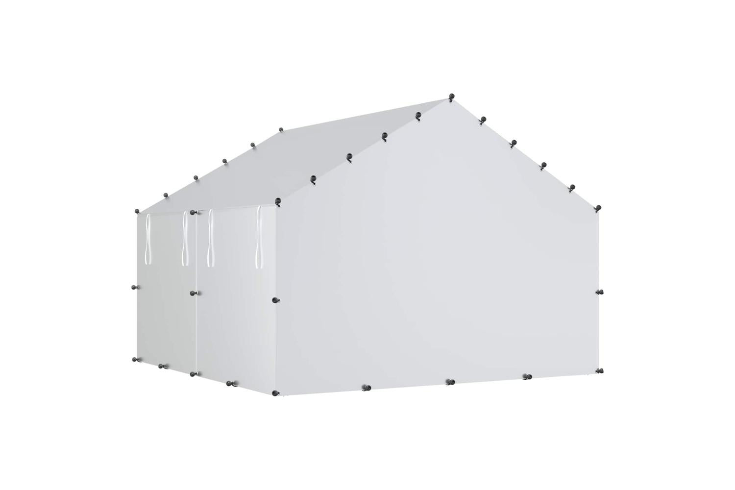 Vidaxl Chicken Coop With Roof Silver 200 X 200 X 150 Cm-5