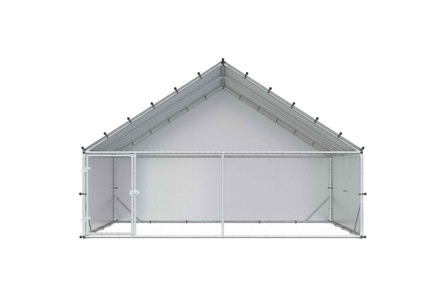 Vidaxl Chicken Coop With Roof Silver 300 X 200 X 190 Cm-3