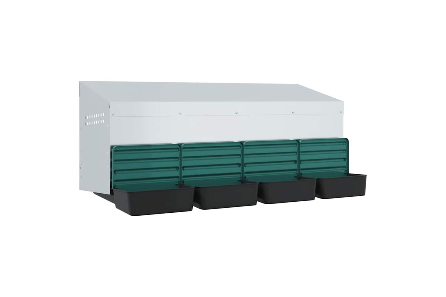 Vidaxl Chicken Nesting Box 4 Compartments Wall-mounted Galvanised Steel-4