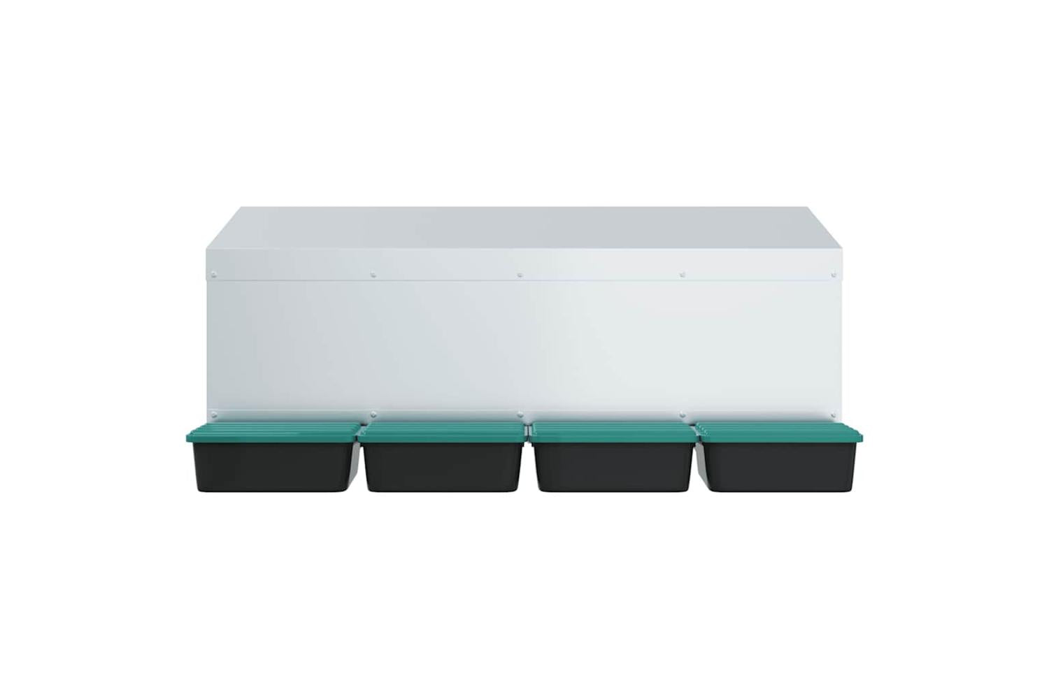 Vidaxl Chicken Nesting Box 4 Compartments Wall-mounted Galvanised Steel-5