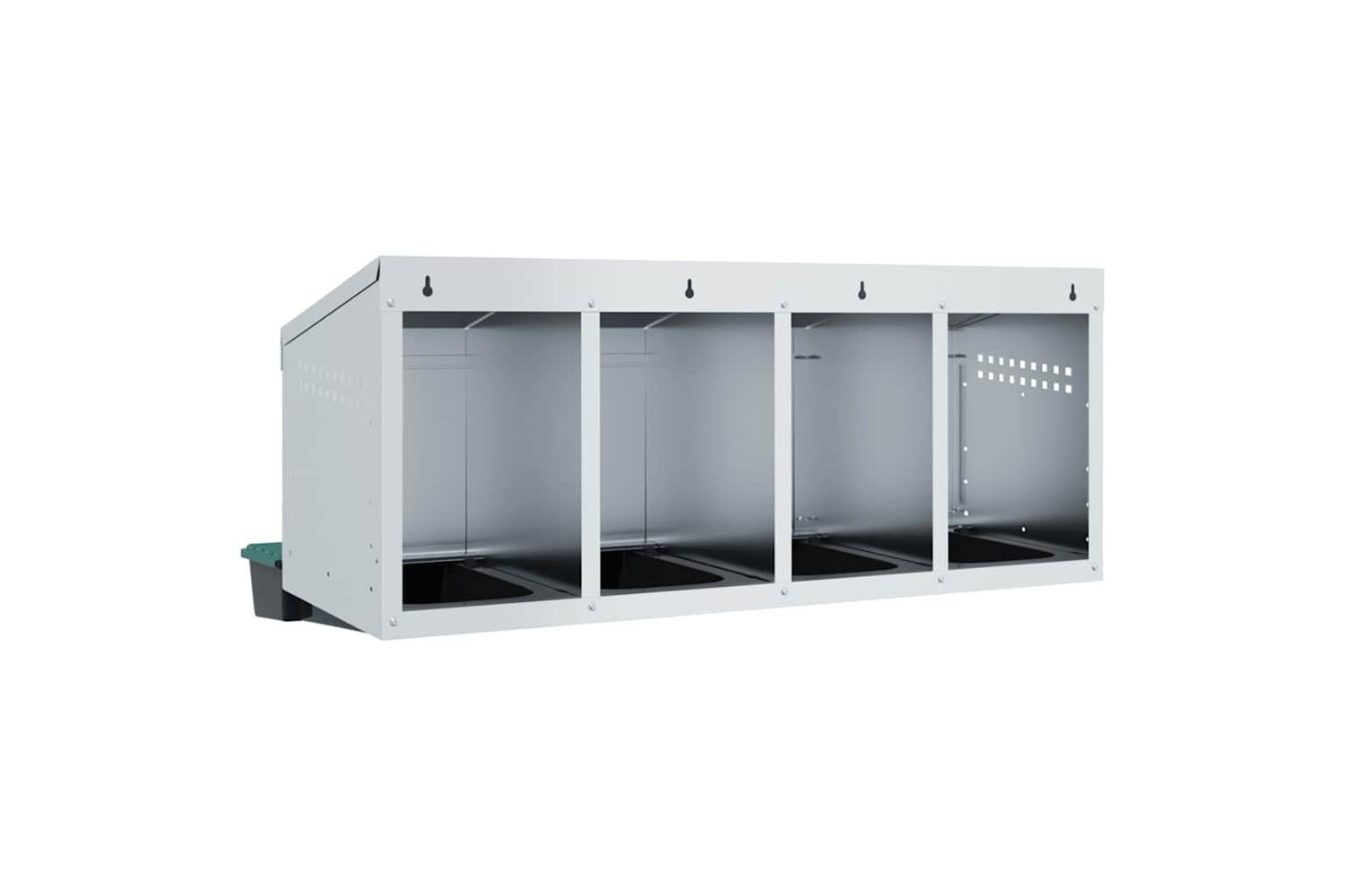 Vidaxl Chicken Nesting Box 4 Compartments Wall-mounted Galvanised Steel-7