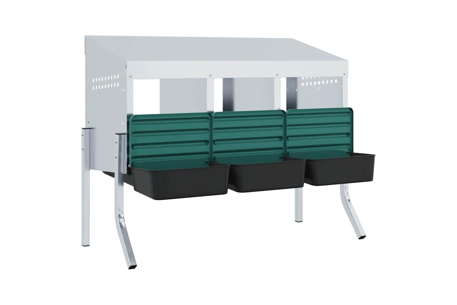 Vidaxl Chicken Nesting Box 4 Compartments With Legs Galvanised Steel-4