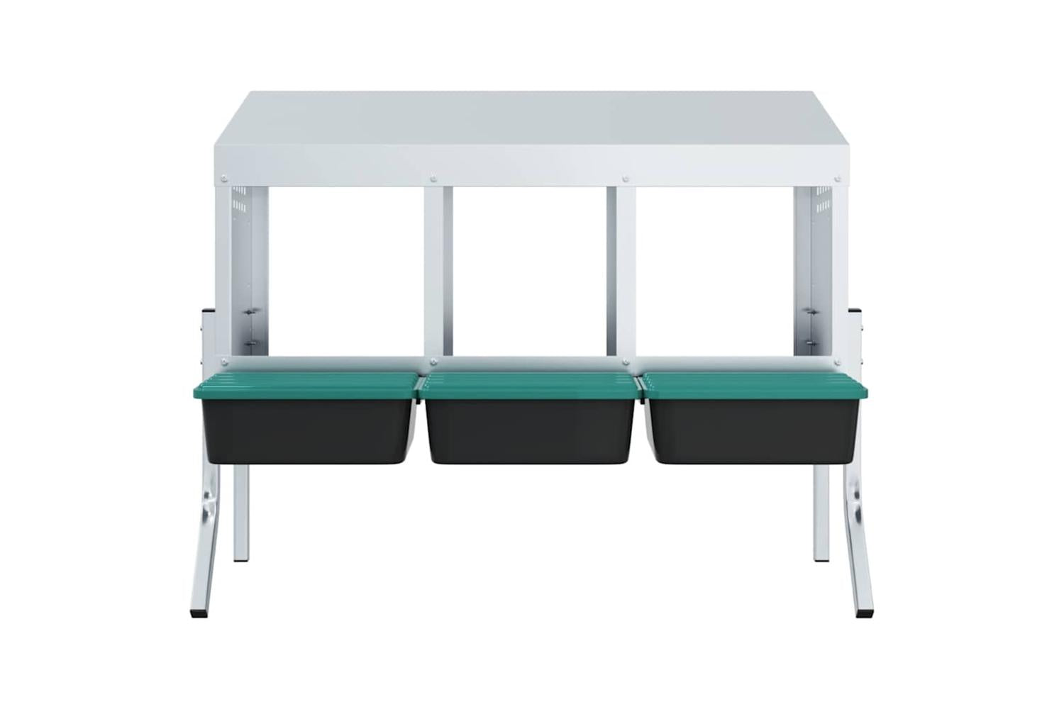 Vidaxl Chicken Nesting Box 4 Compartments With Legs Galvanised Steel-5