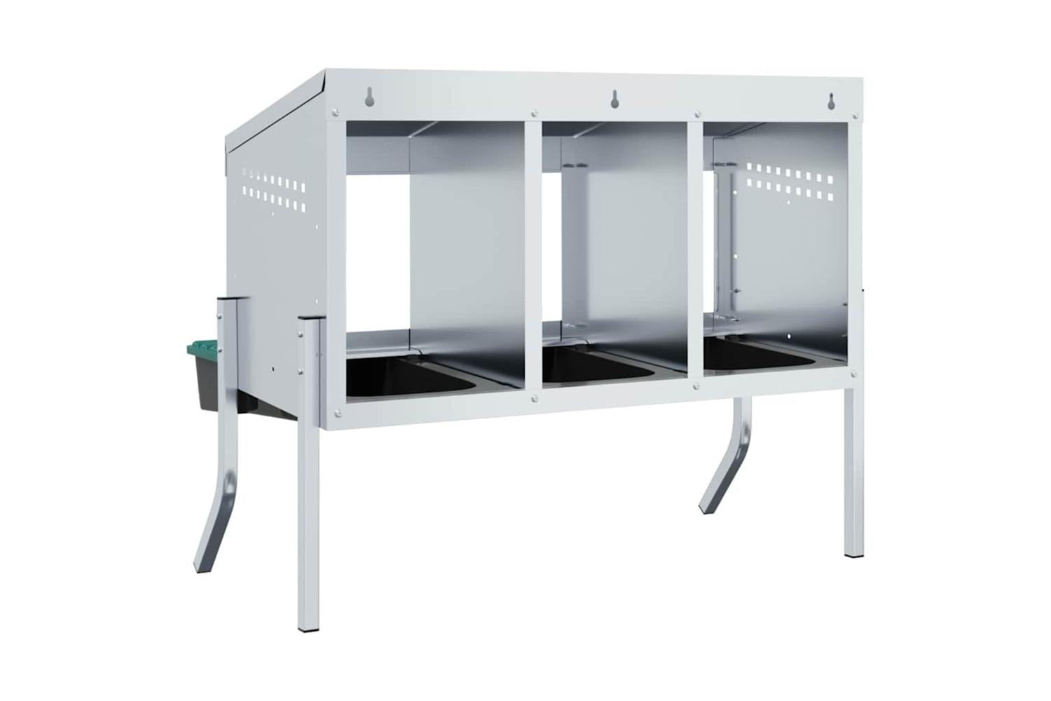 Vidaxl Chicken Nesting Box 4 Compartments With Legs Galvanised Steel-7