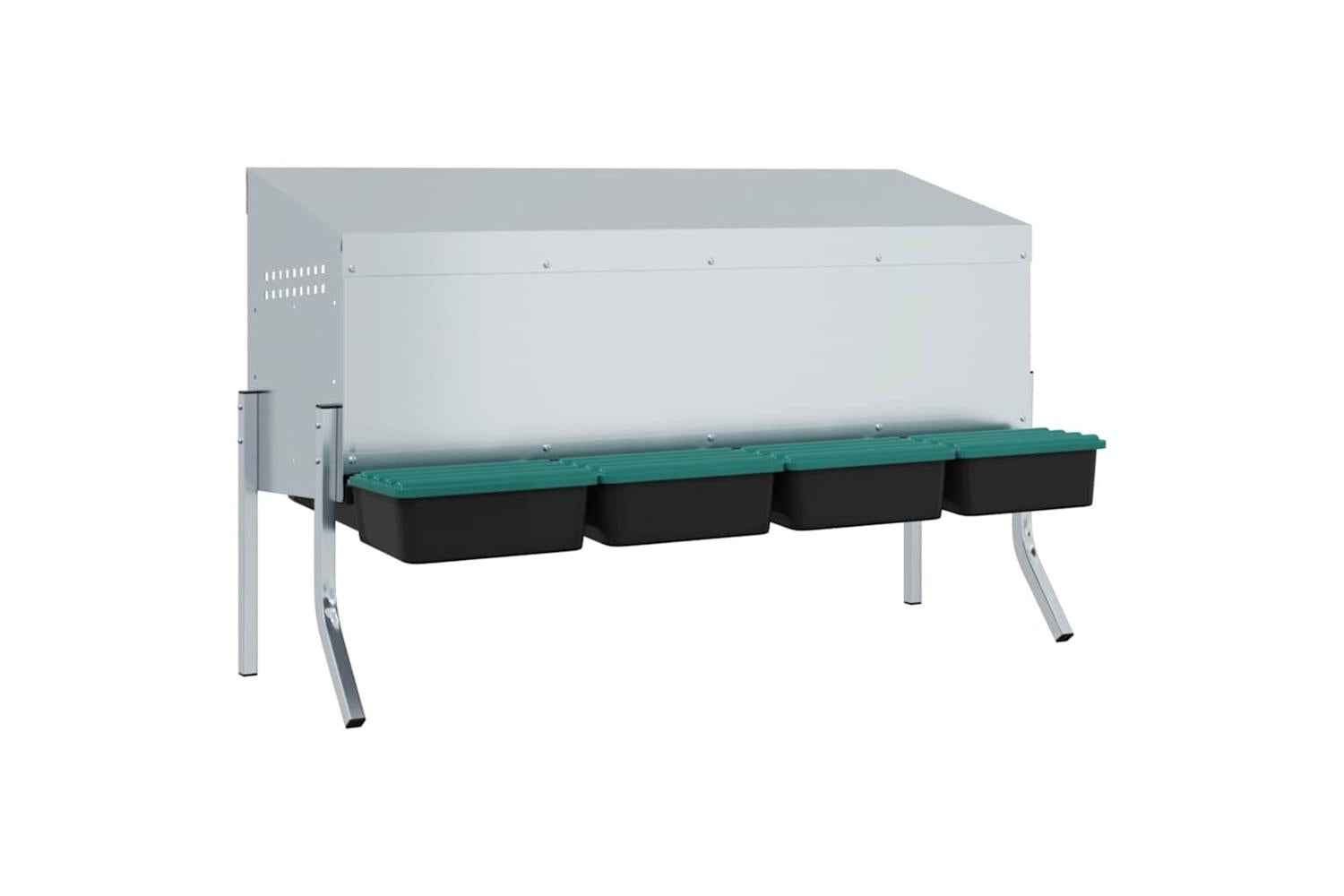 Vidaxl Chicken Nesting Box 4 Compartments With Legs Galvanised Steel