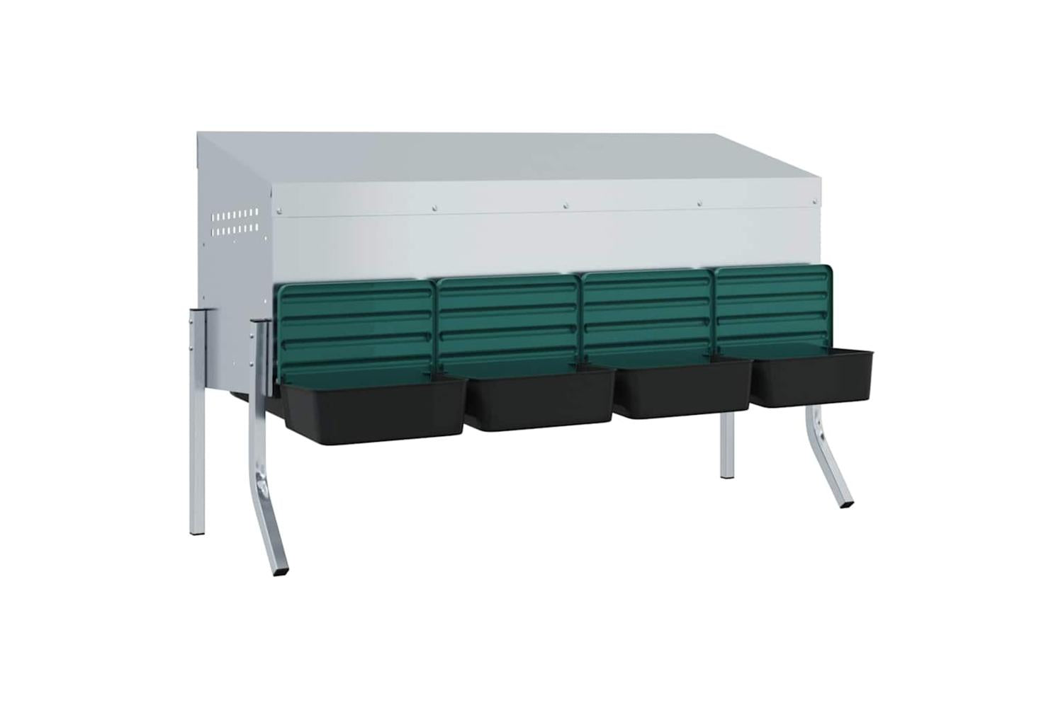 Vidaxl Chicken Nesting Box 4 Compartments With Legs Galvanised Steel-4