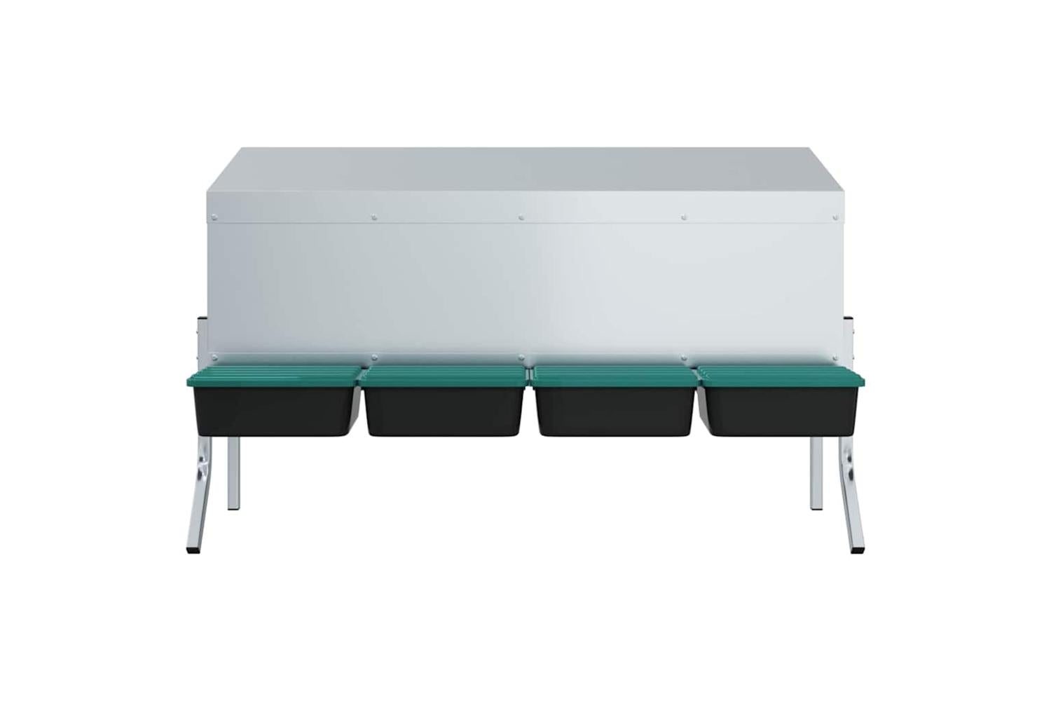 Vidaxl Chicken Nesting Box 4 Compartments With Legs Galvanised Steel-5
