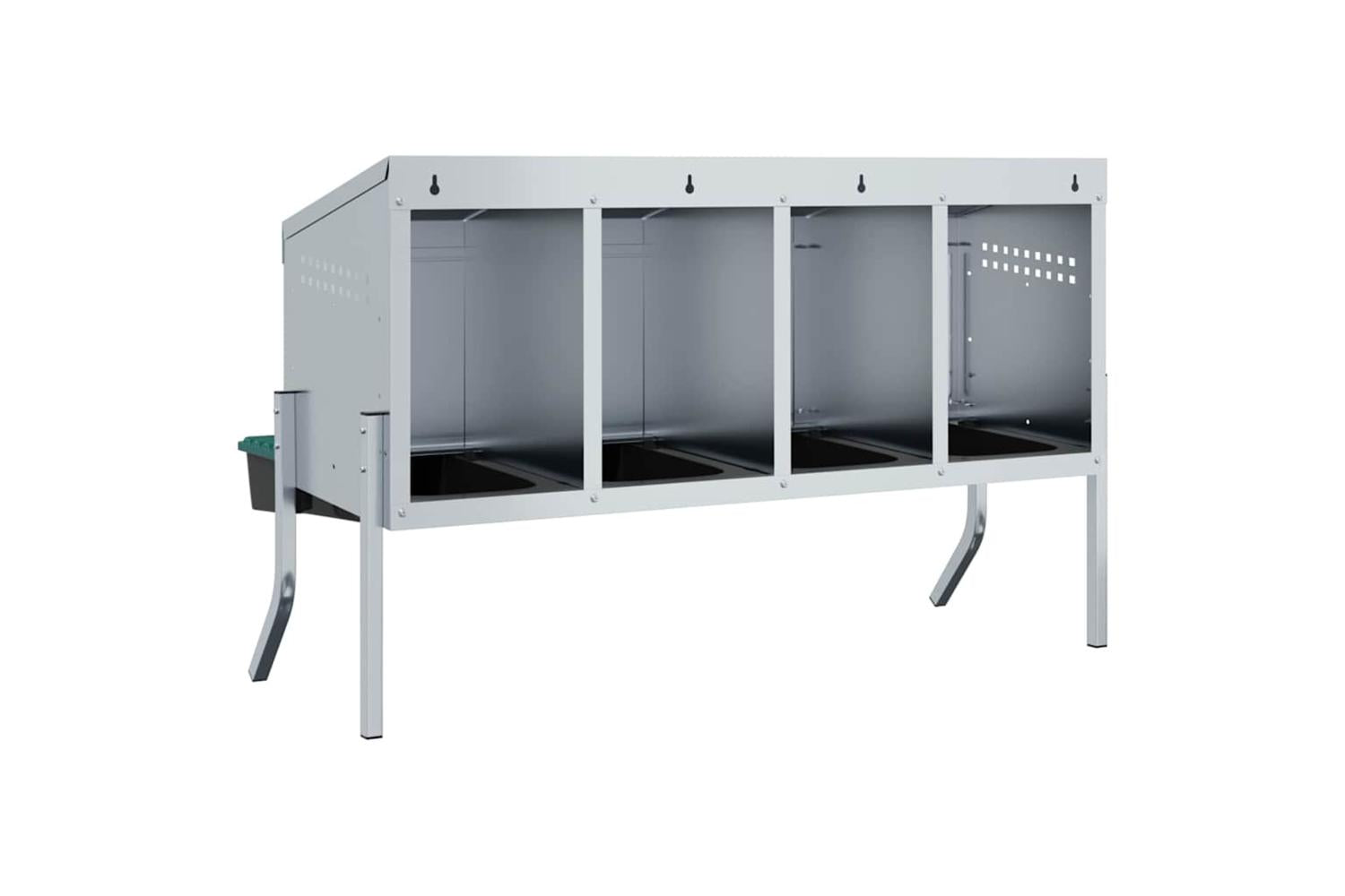 Vidaxl Chicken Nesting Box 4 Compartments With Legs Galvanised Steel-7