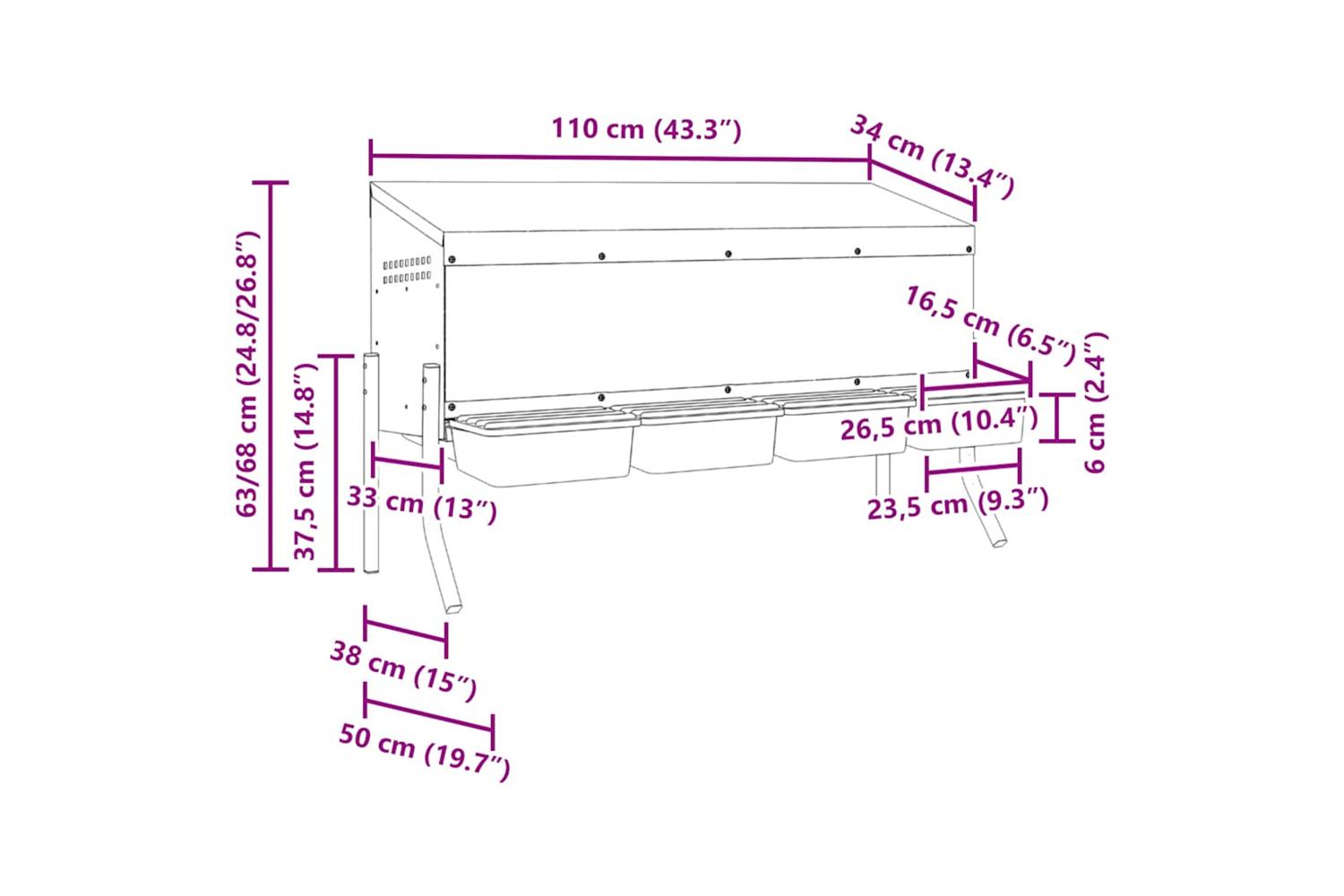 Vidaxl Chicken Nesting Box 4 Compartments With Legs Galvanised Steel-9