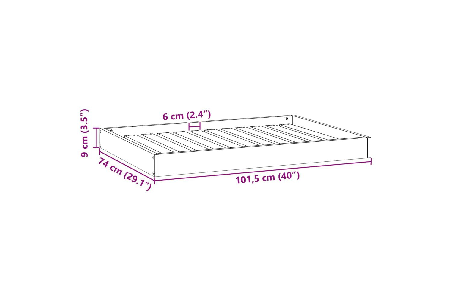 Vidaxl Dog Bed 1015 X 74 X 9 Cm Solid Pine Wood-7