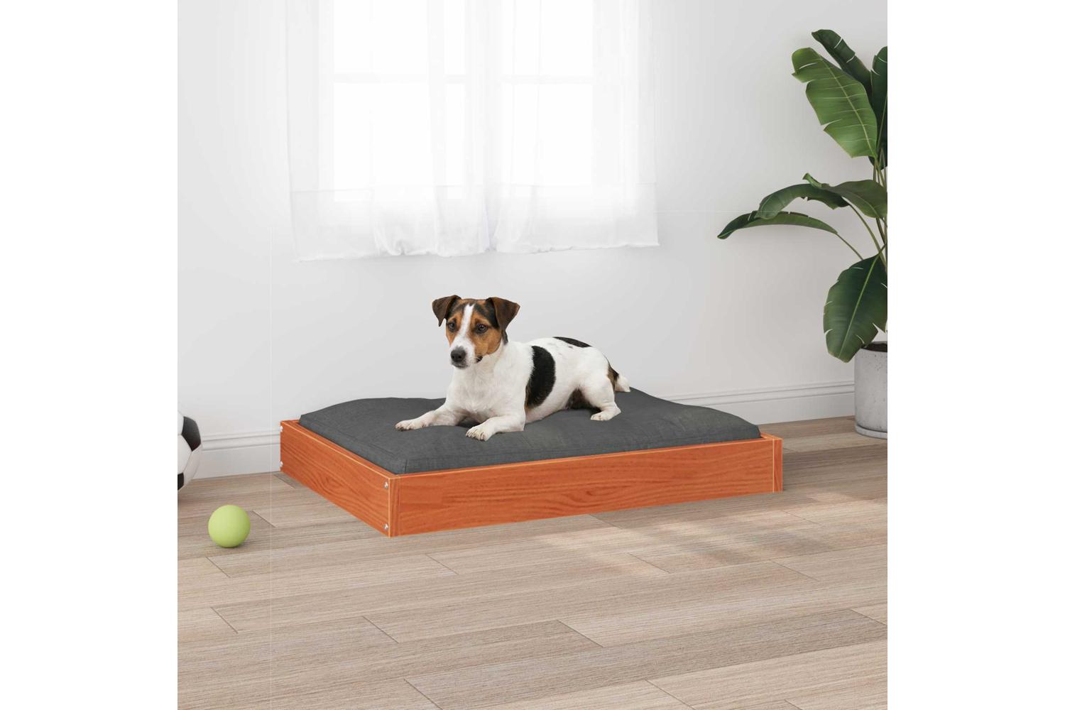 Vidaxl Dog Bed Wax Brown 72 X 54 X 9 Cm Solid Pine Wood-4