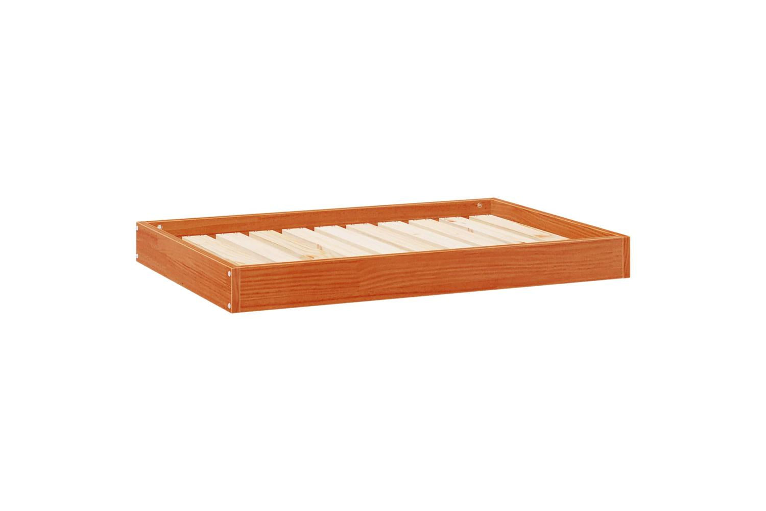Vidaxl Dog Bed Wax Brown 92 X 64 X 9 Cm Solid Pine Wood-2