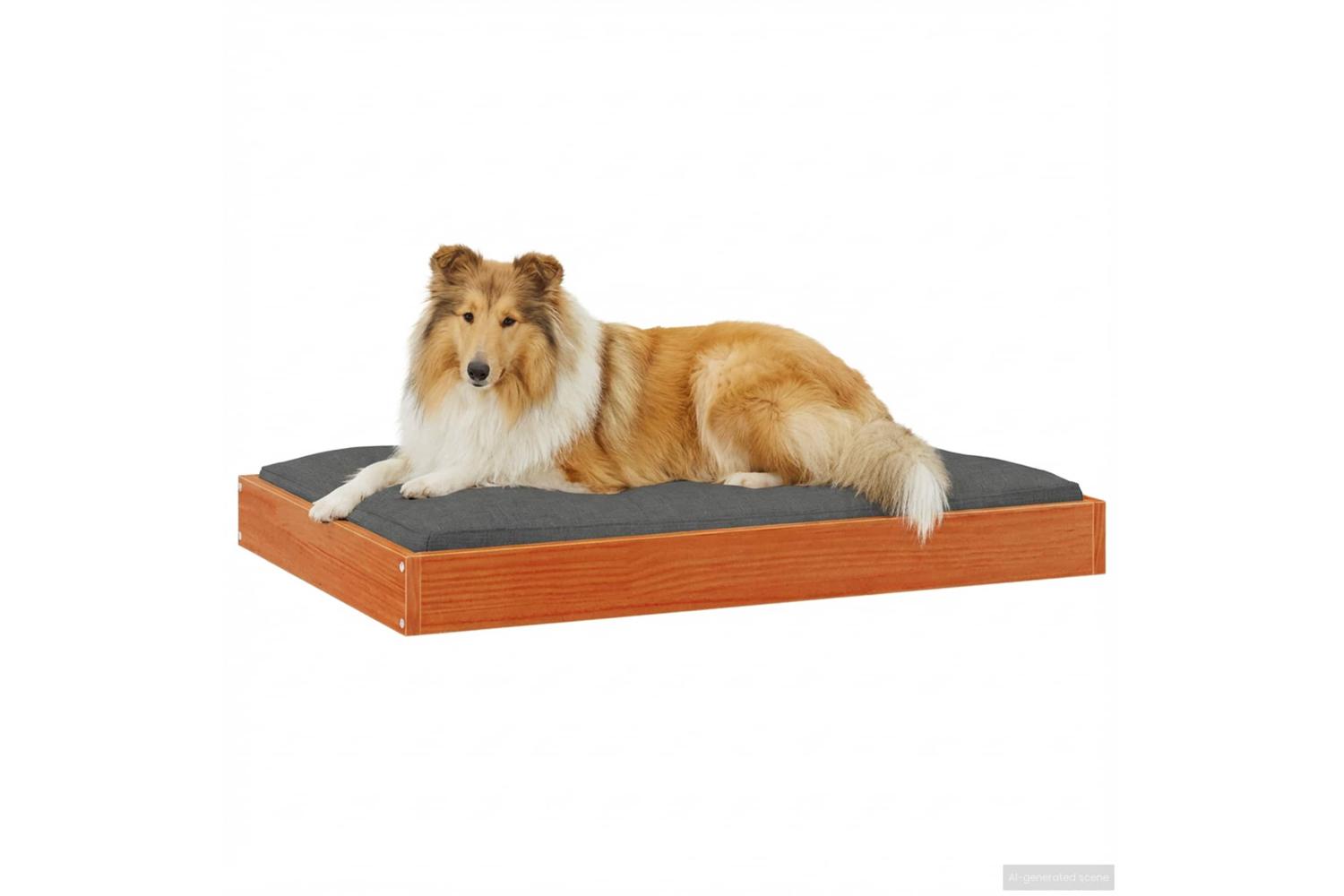 Vidaxl Dog Bed Wax Brown 92 X 64 X 9 Cm Solid Pine Wood-3