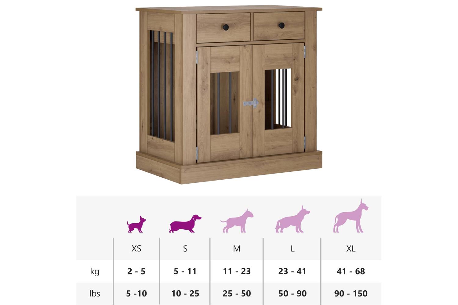 Vidaxl Dog Crate Furniture Artisan Oak 80 X 475 X 80 Cm-9