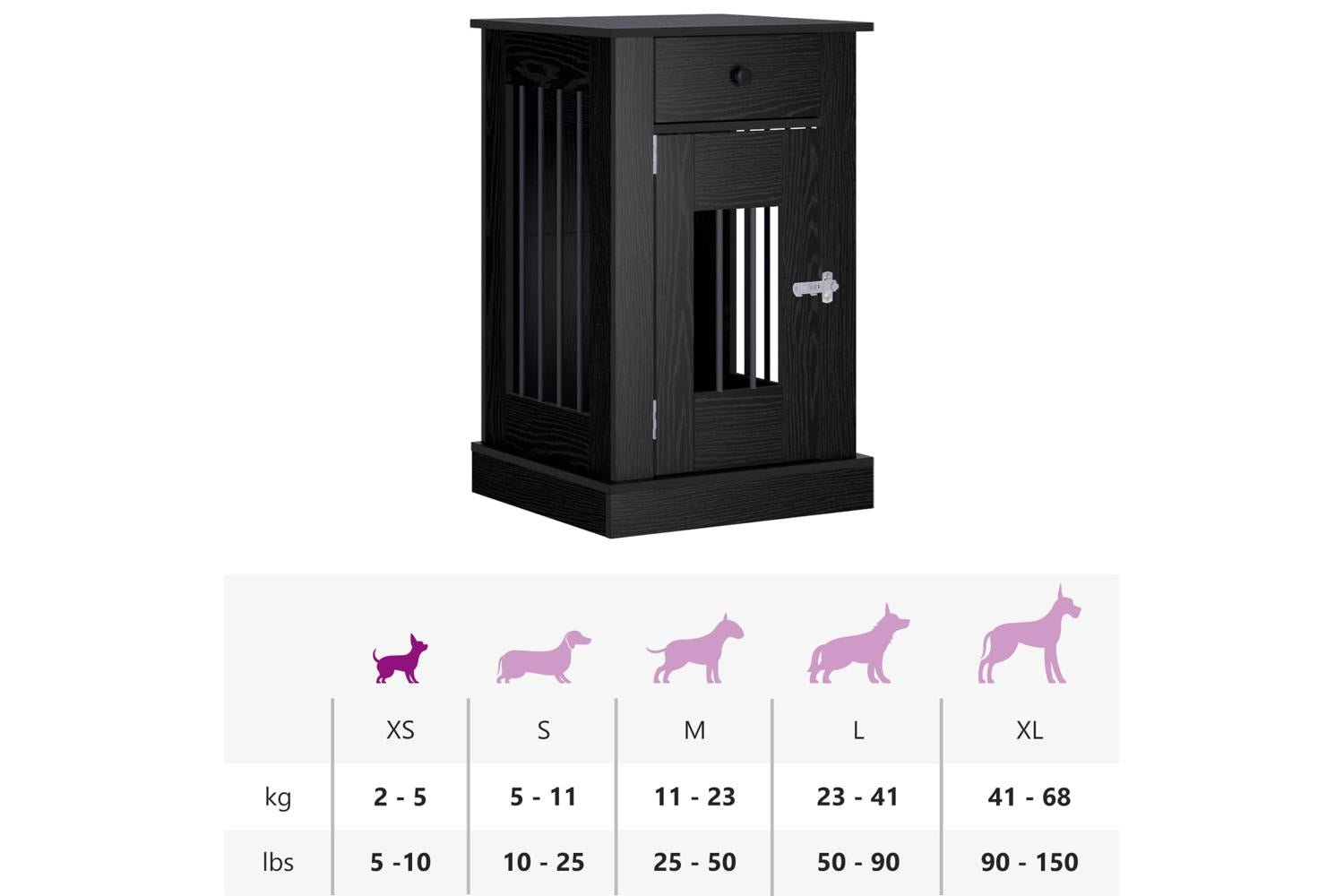 Vidaxl Dog Crate Furniture Black Oak 50 X 475 X 80 Cm Engineered Wood-10