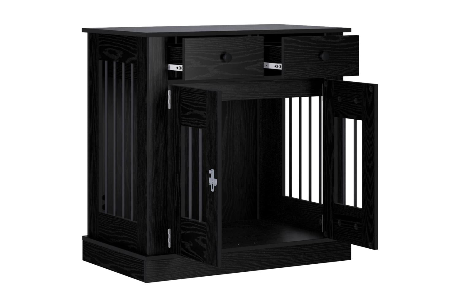 Vidaxl Dog Crate Furniture Black Oak 80 X 475 X 80 Cm Engineered Wood-3