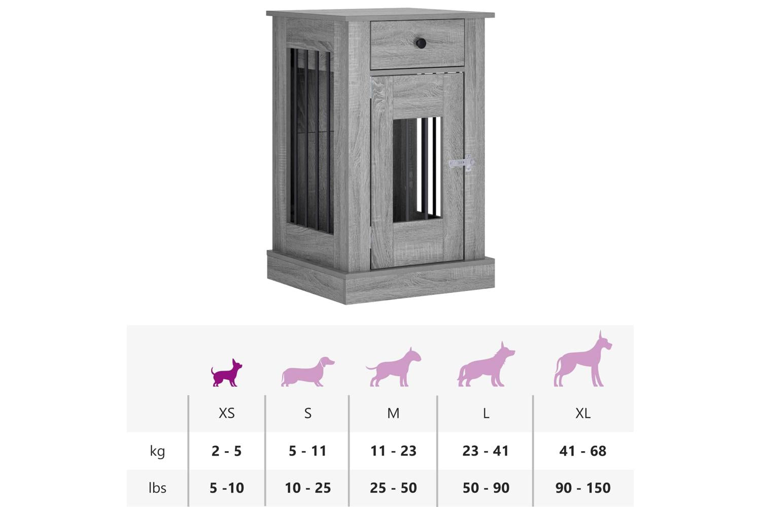 Vidaxl Dog Crate Furniture Grey Sonoma 50 X 475 X 80 Cm-10
