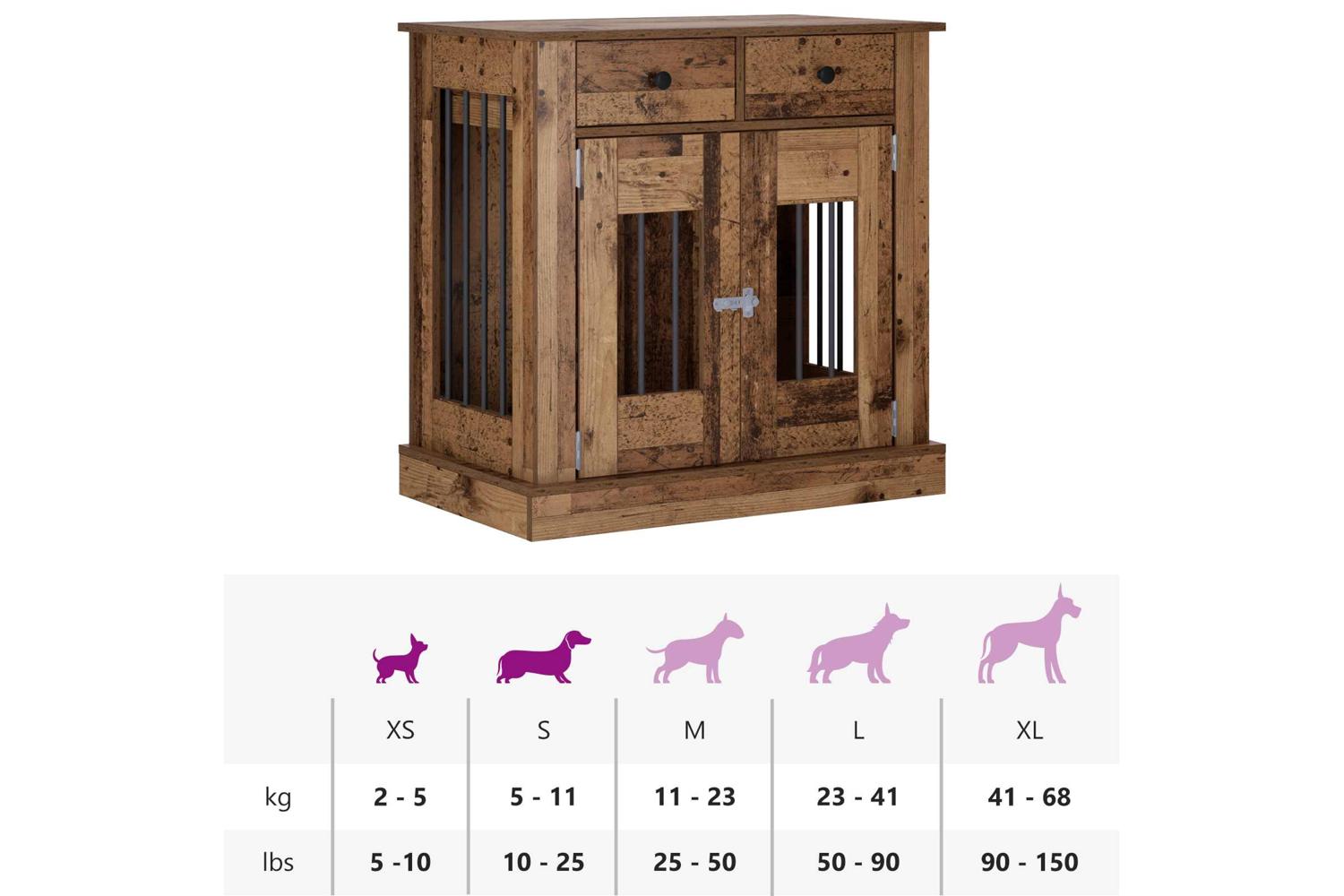 Vidaxl Dog Crate Furniture Old Wood 80 X 475 X 80 Cm Engineered Wood-9