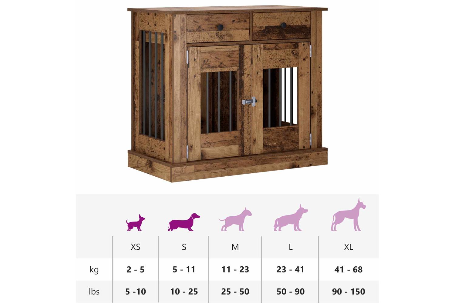 Vidaxl Dog Crate Furniture Old Wood 90 X 475 X 80 Cm Engineered Wood-9