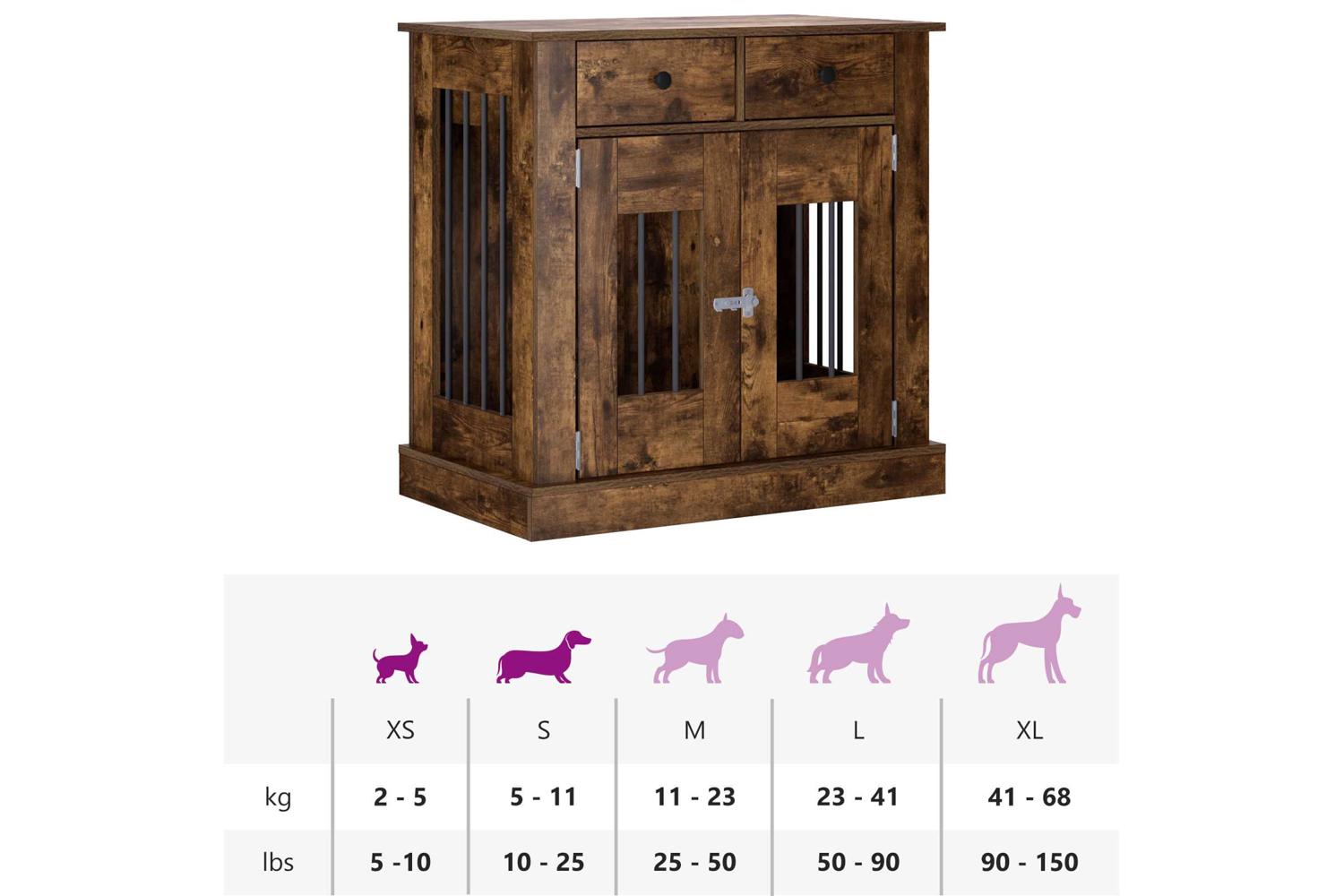 Vidaxl Dog Crate Furniture Smoked Oak 80 X 475 X 80 Cm-9