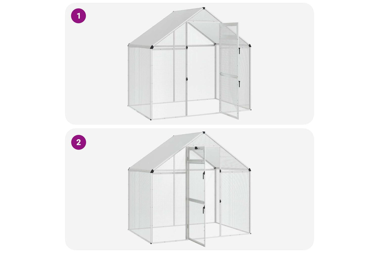 Vidaxl Bird Cage Silver 1815 X 112 X 1735 Cm-8