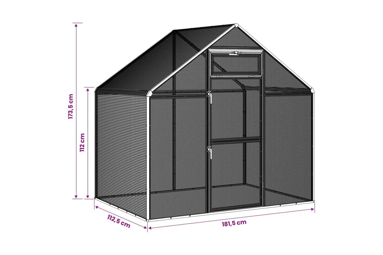 Vidaxl Bird Cage Silver 1815 X 112 X 1735 Cm-9