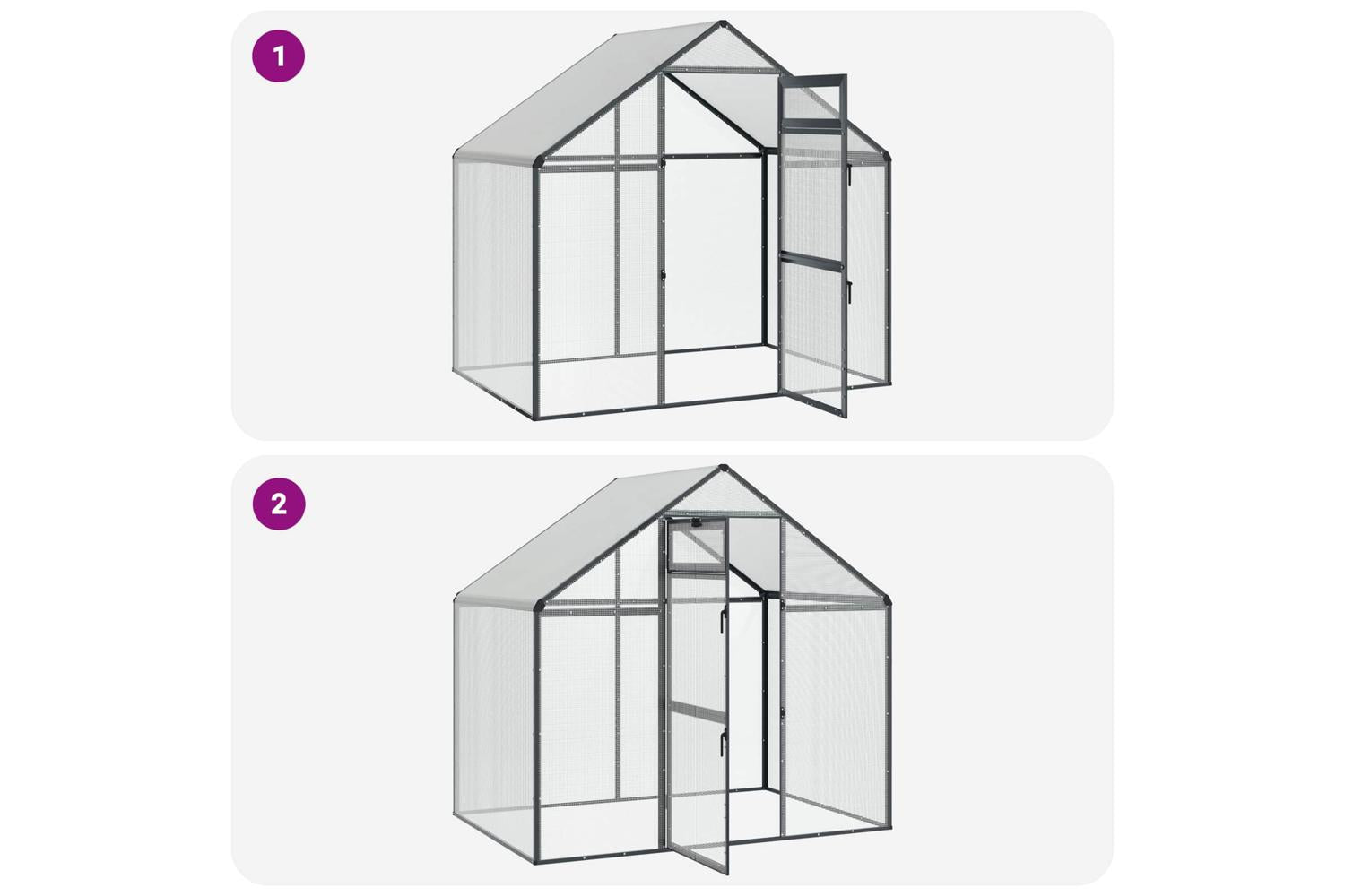 Vidaxl Bird Cage Anthracite 1815 X 112 X 1735 Cm-8