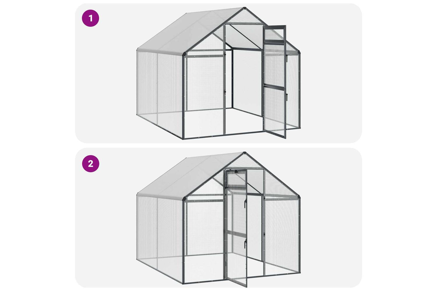 Vidaxl Bird Cage Anthracite 1815 X 221 X 1735 Cm-8