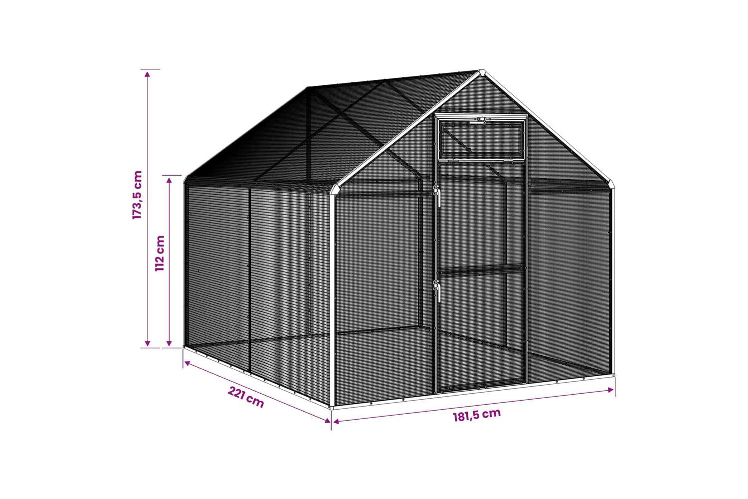 Vidaxl Bird Cage Anthracite 1815 X 221 X 1735 Cm-9