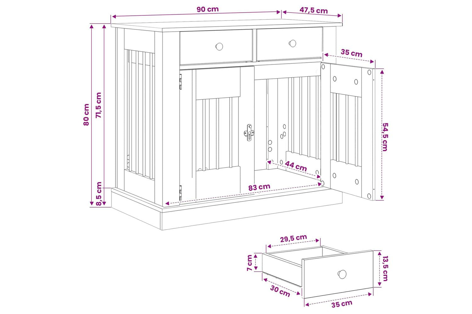 Vidaxl Dog Crate Furniture Smoked Oak 90 X 475 X 80 Cm-8