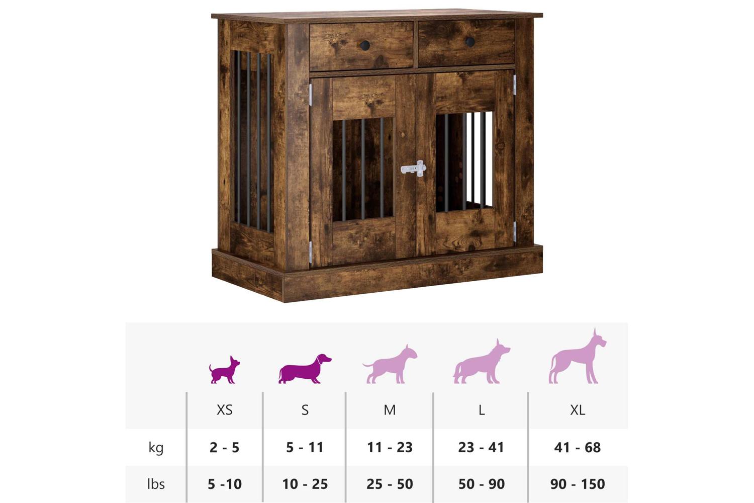 Vidaxl Dog Crate Furniture Smoked Oak 90 X 475 X 80 Cm-9