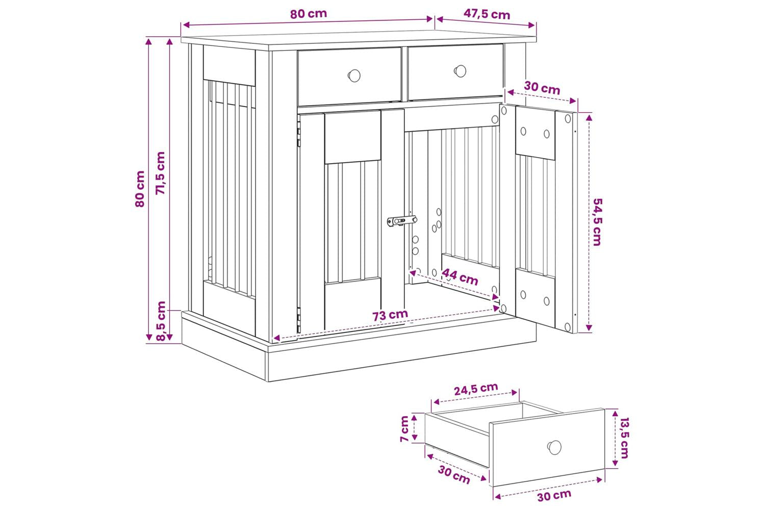 Vidaxl Dog Crate Furniture Sonoma Oak 80 X 475 X 80 Cm-9