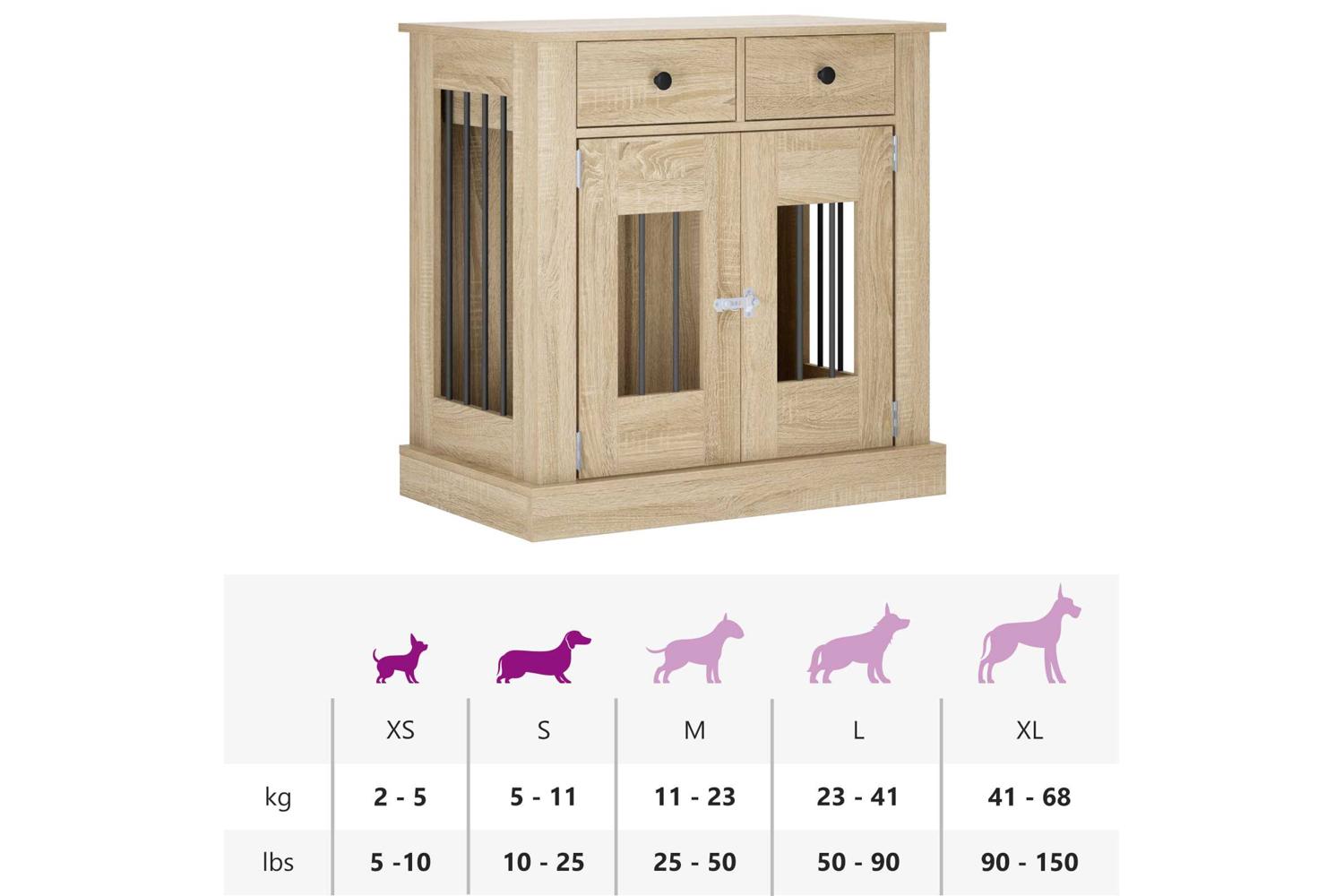Vidaxl Dog Crate Furniture Sonoma Oak 80 X 475 X 80 Cm-10