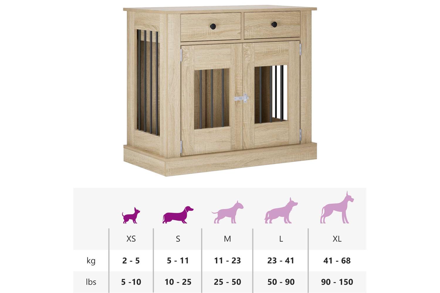 Vidaxl Dog Crate Furniture Sonoma Oak 90 X 475 X 80 Cm-9