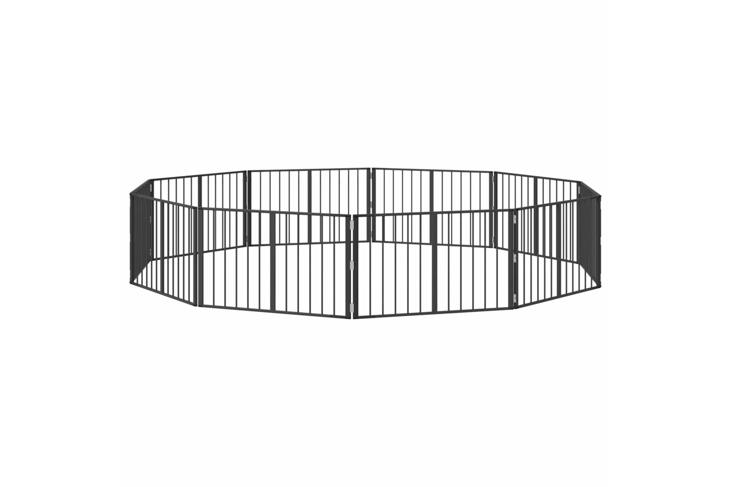 Vidaxl Dog Gate 10 Pcs Black 100 X 60 Cm Galvanised Steel-2