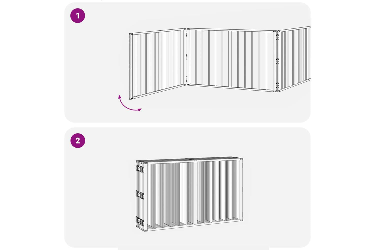 Vidaxl Dog Gate 10 Pcs Black 100 X 60 Cm Galvanised Steel-7