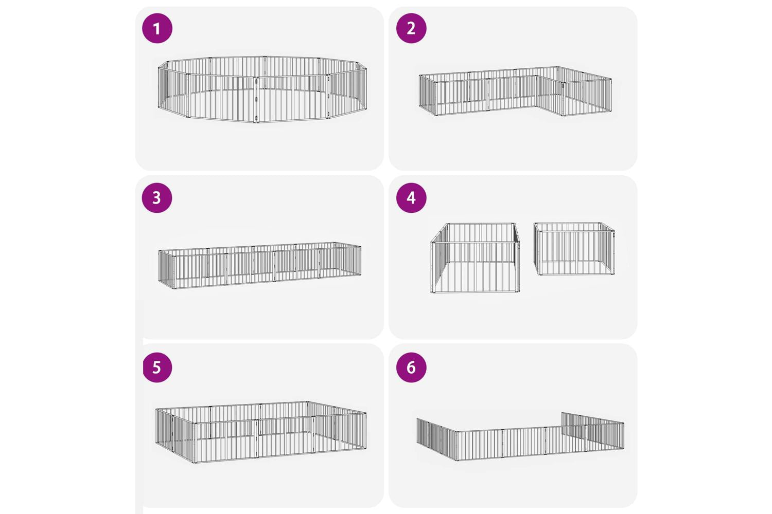Vidaxl Dog Gate 10 Pcs Black 100 X 60 Cm Galvanised Steel-8