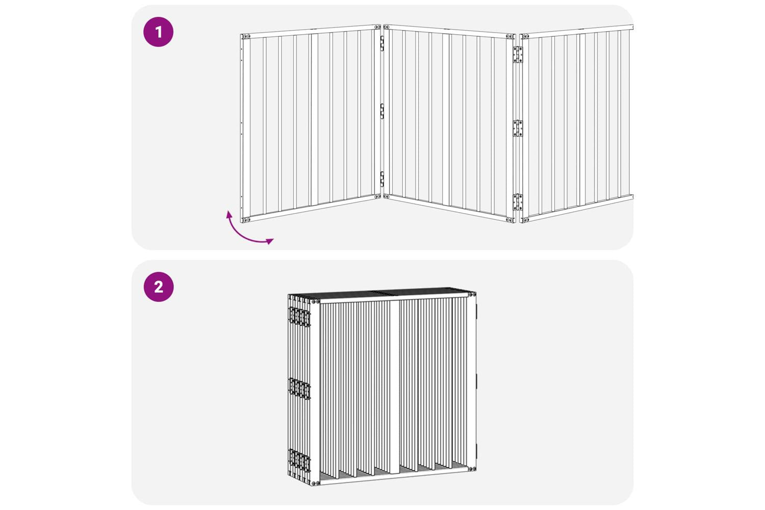 Vidaxl Dog Gate 10 Pcs Black 60 X 60 Cm Galvanised Steel-7