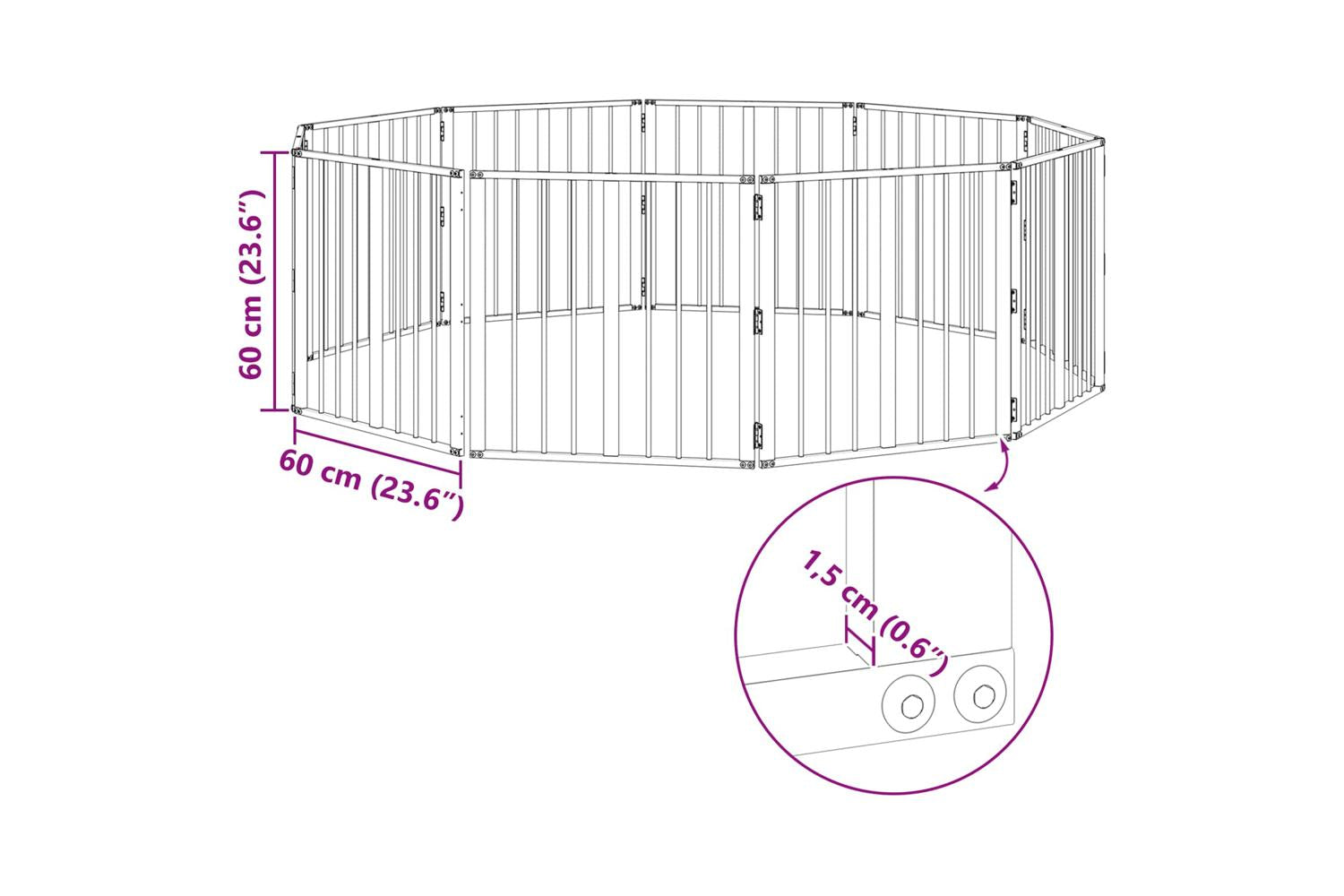 Vidaxl Dog Gate 10 Pcs Black 60 X 60 Cm Galvanised Steel-10