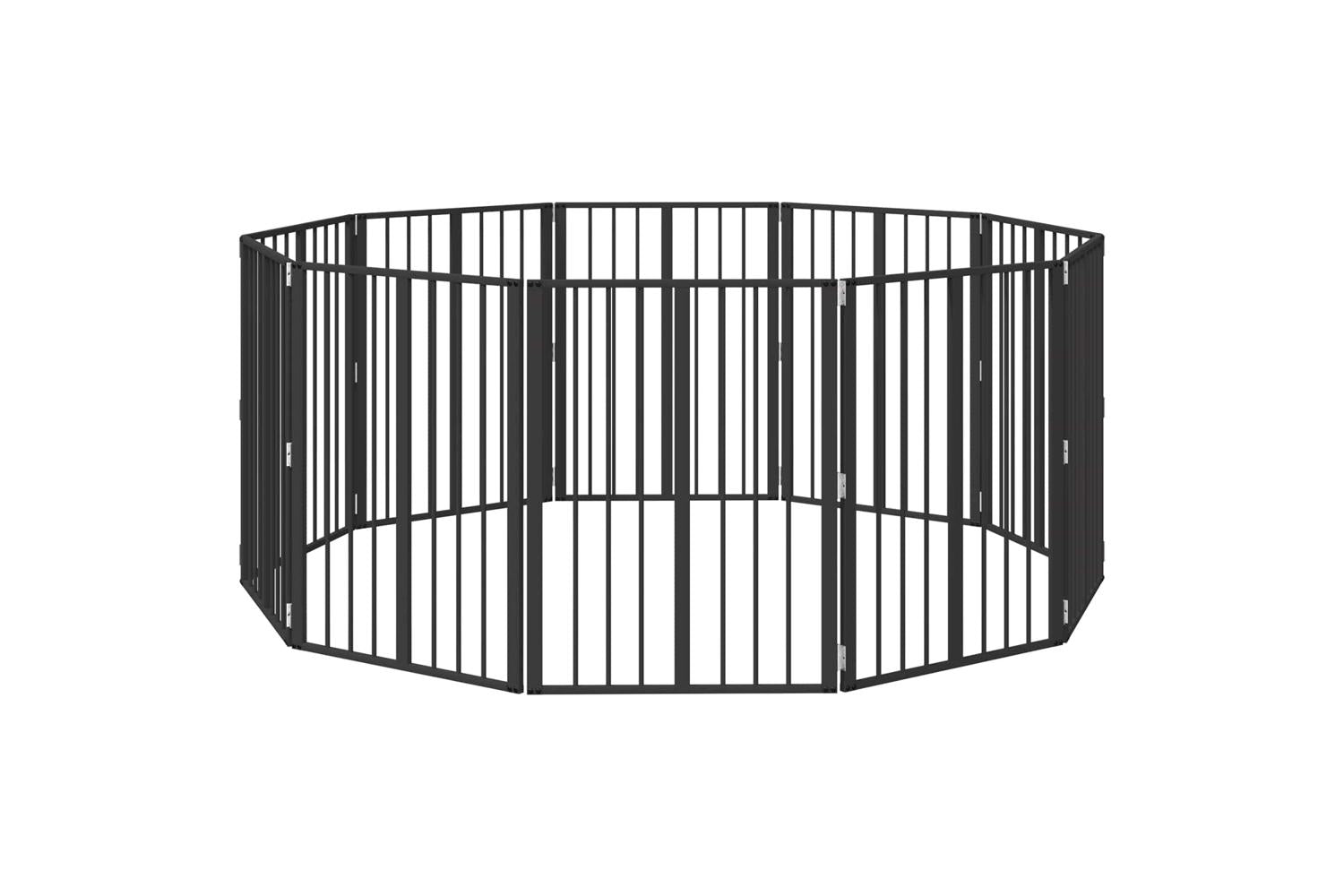 Vidaxl Dog Gate 10 Pcs Black 60 X 80 Cm Galvanised Steel-2