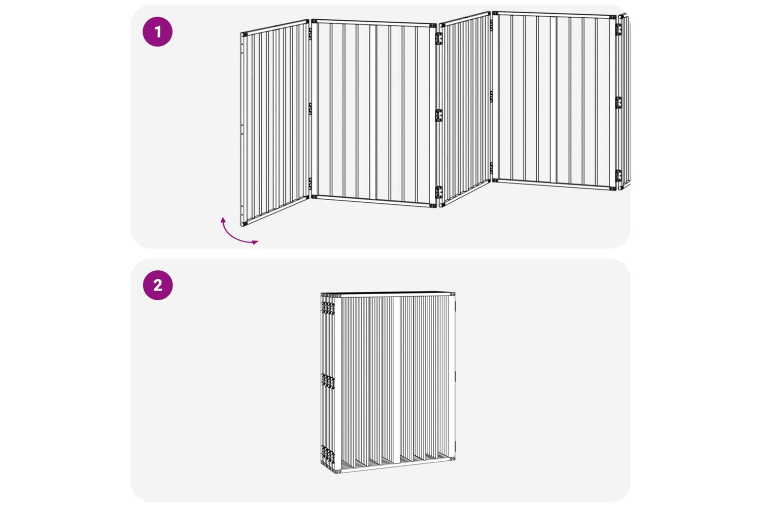 Vidaxl Dog Gate 10 Pcs Black 60 X 80 Cm Galvanised Steel-7