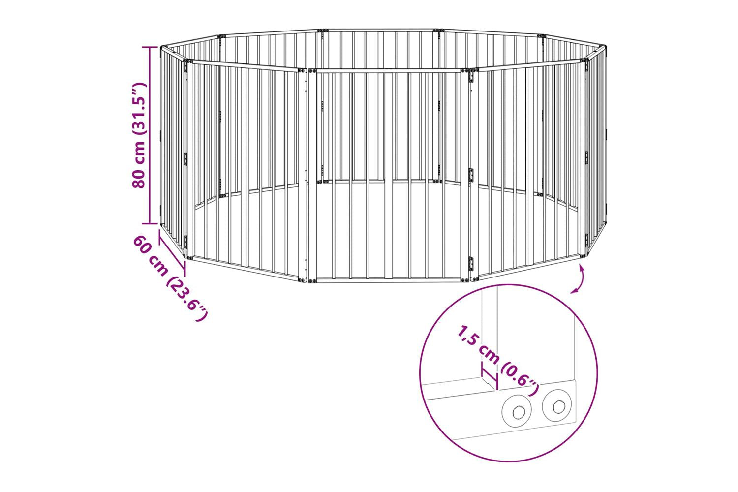 Vidaxl Dog Gate 10 Pcs Black 60 X 80 Cm Galvanised Steel-10