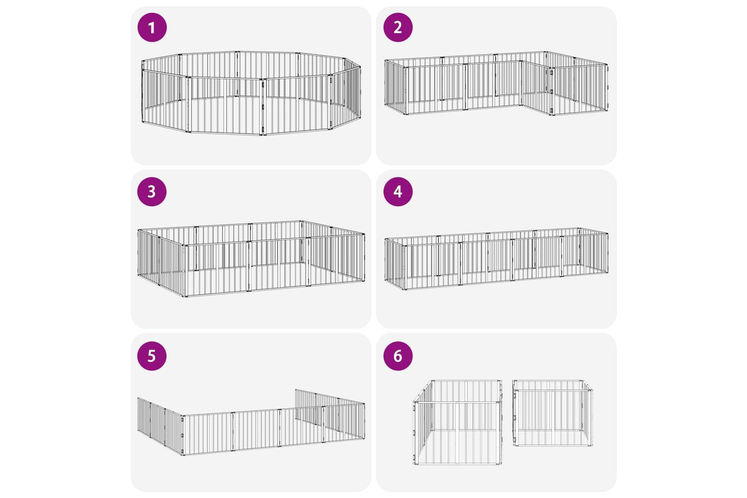 Vidaxl Dog Gate 10 Pcs Black 80 X 60 Cm Galvanised Steel-8