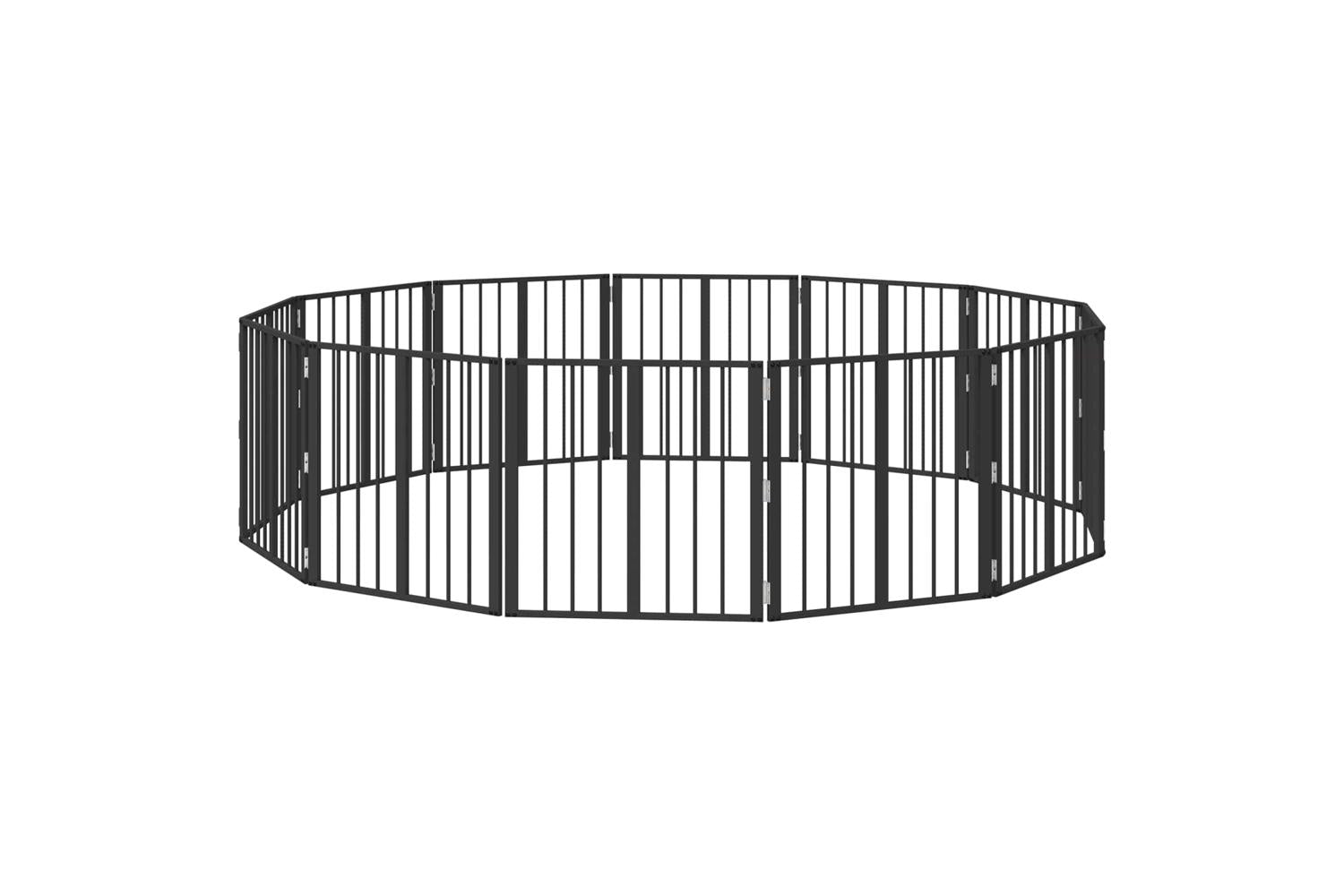 Vidaxl Dog Gate 12 Pcs Black 60 X 60 Cm Galvanised Steel