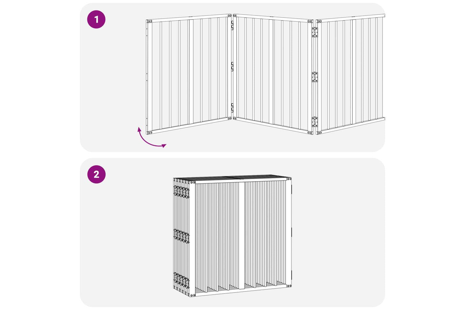 Vidaxl Dog Gate 12 Pcs Black 60 X 60 Cm Galvanised Steel-7
