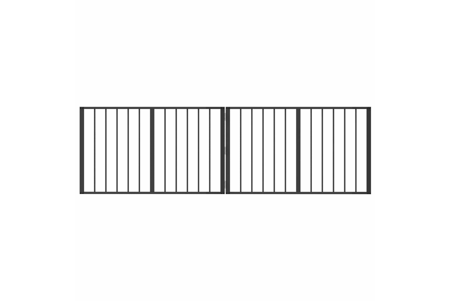 Vidaxl Dog Gate 2 Pcs Black 100 X 60 Cm Galvanised Steel
