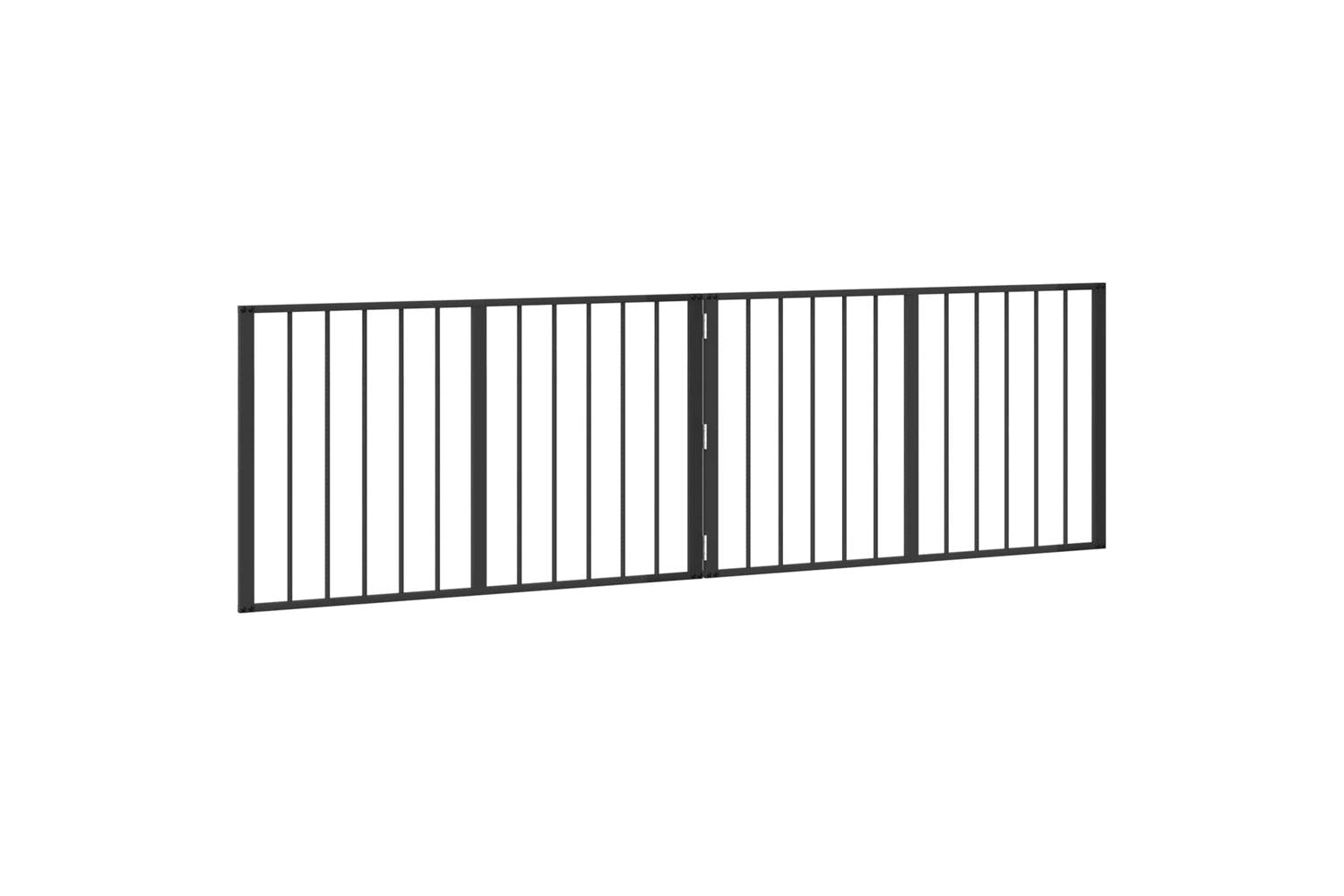 Vidaxl Dog Gate 2 Pcs Black 100 X 60 Cm Galvanised Steel-4
